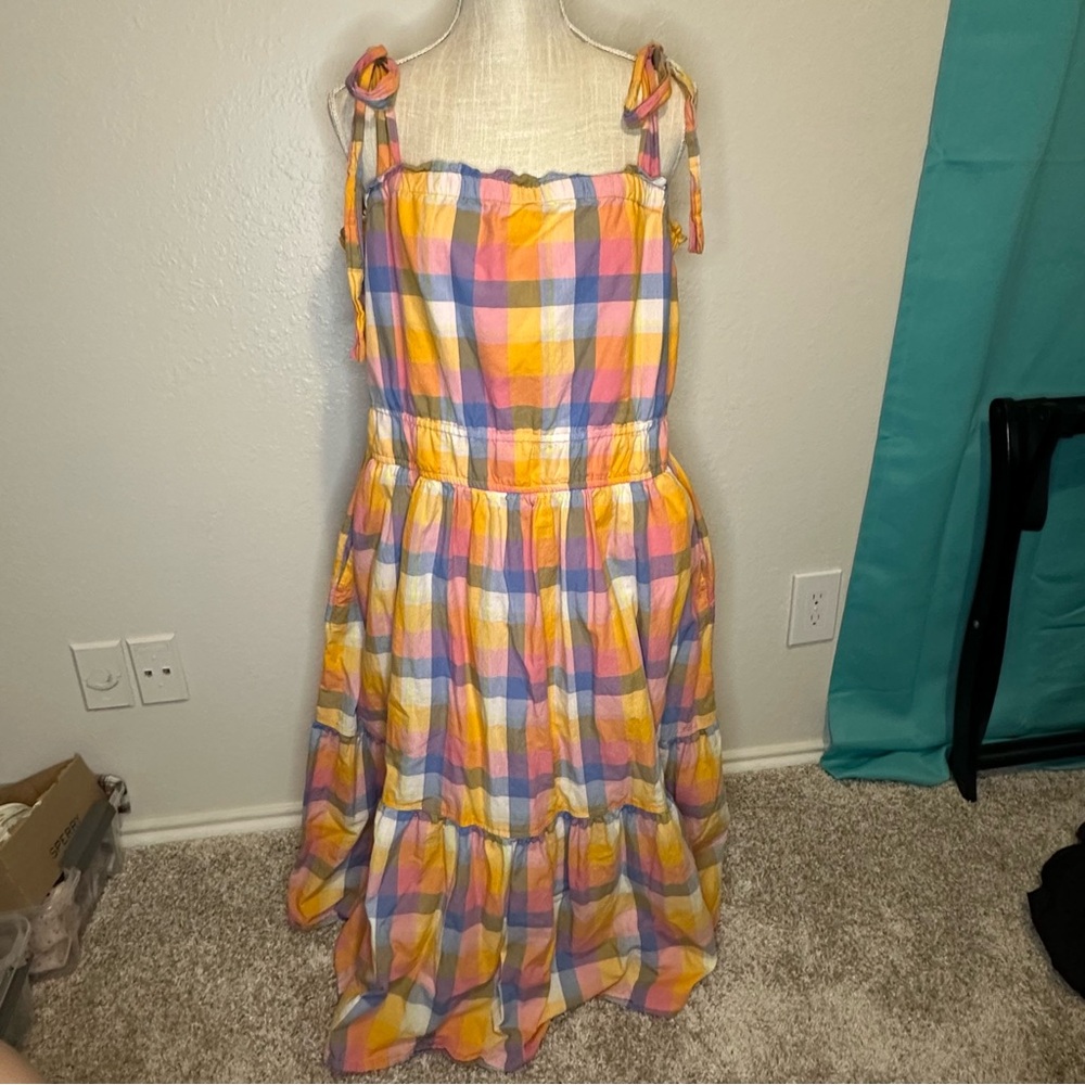 Bright Plaid Dress, XXL